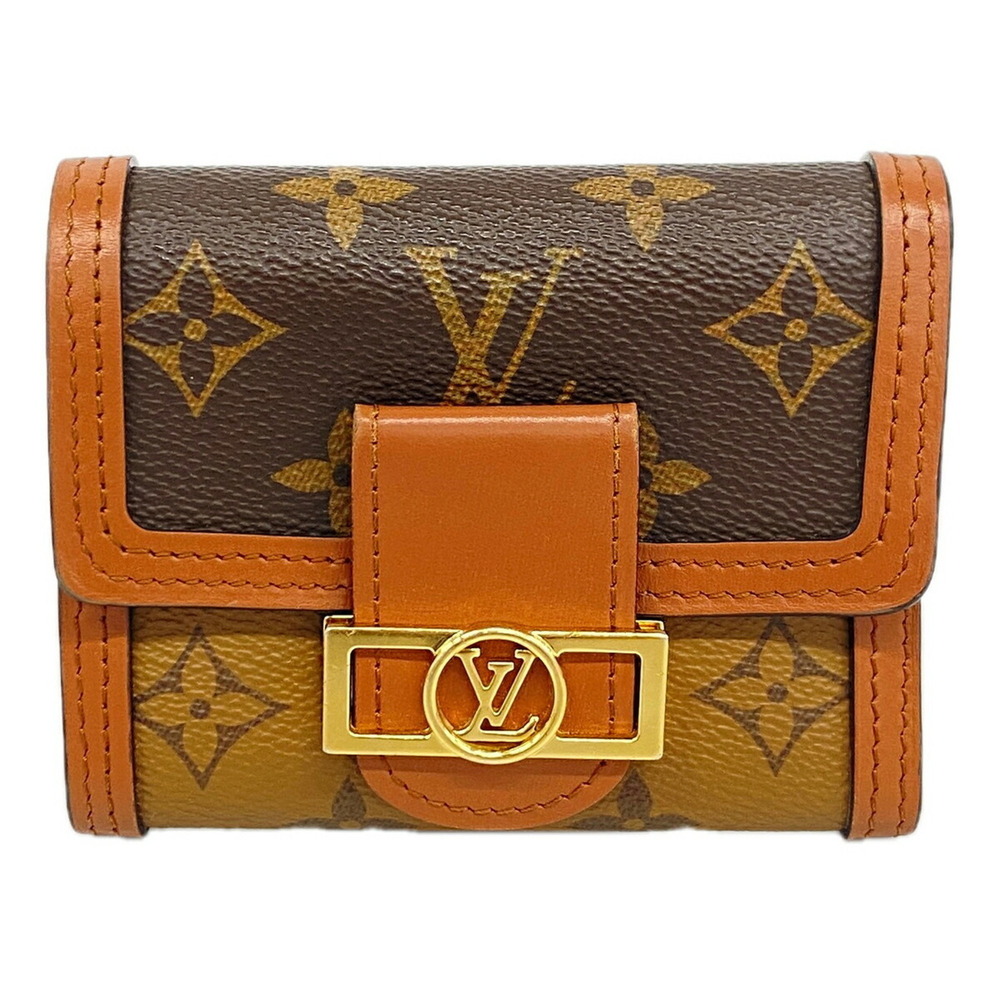 Louis Vuitton Tri-fold Wallet Monogram Reverse Portefeuille Dauphine Compact ...